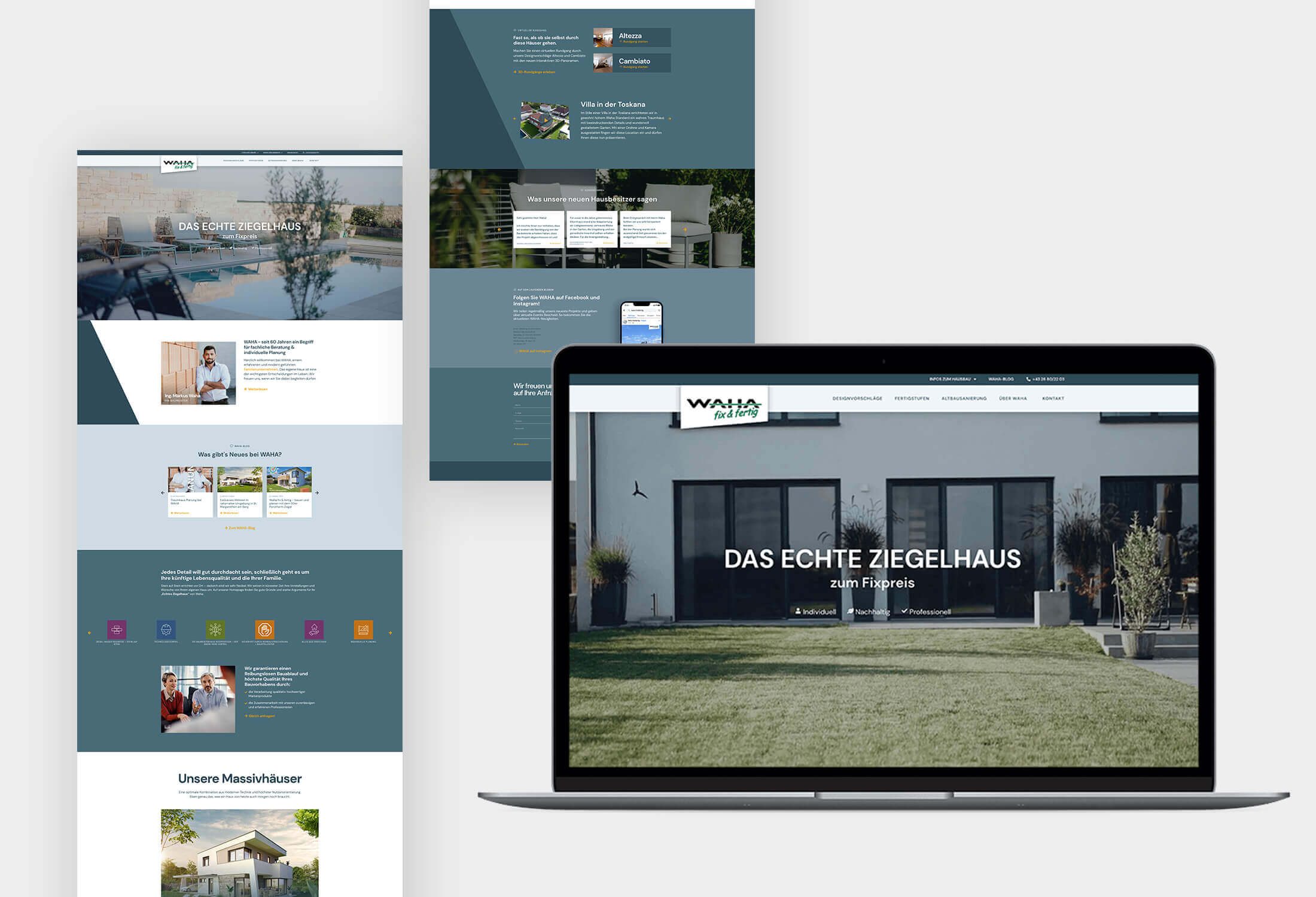 Webdesign Portfolio Projekt "WAHA" Baumeister