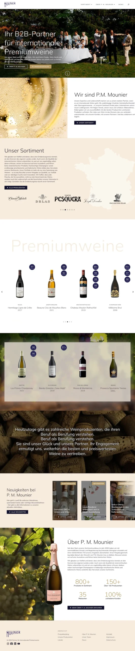 P.M. Mounier Webdesign Weinhandel